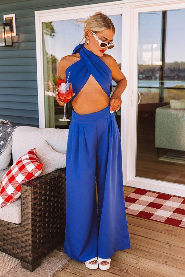 Nearly Famous Wrap Top In Royal Blue Product Image