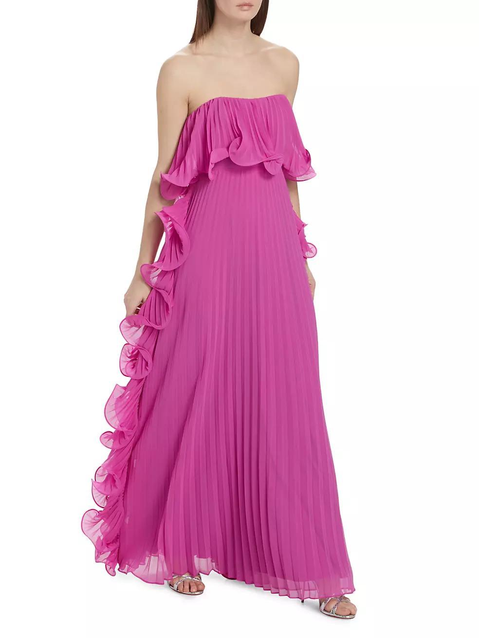 Ruffled Strapless Gown Product Image