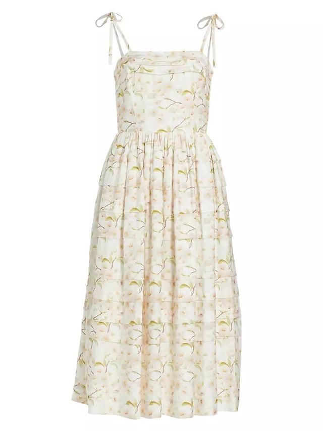 Callie Floral Pleated Midi-Dress Product Image