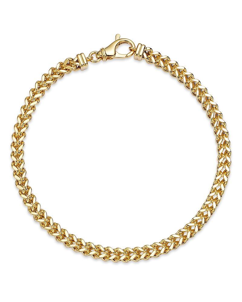 Bloomingdales Fine Collection Mens Square Franco Link Chain Bracelet in 14K Yellow Gold - Exclusive Product Image