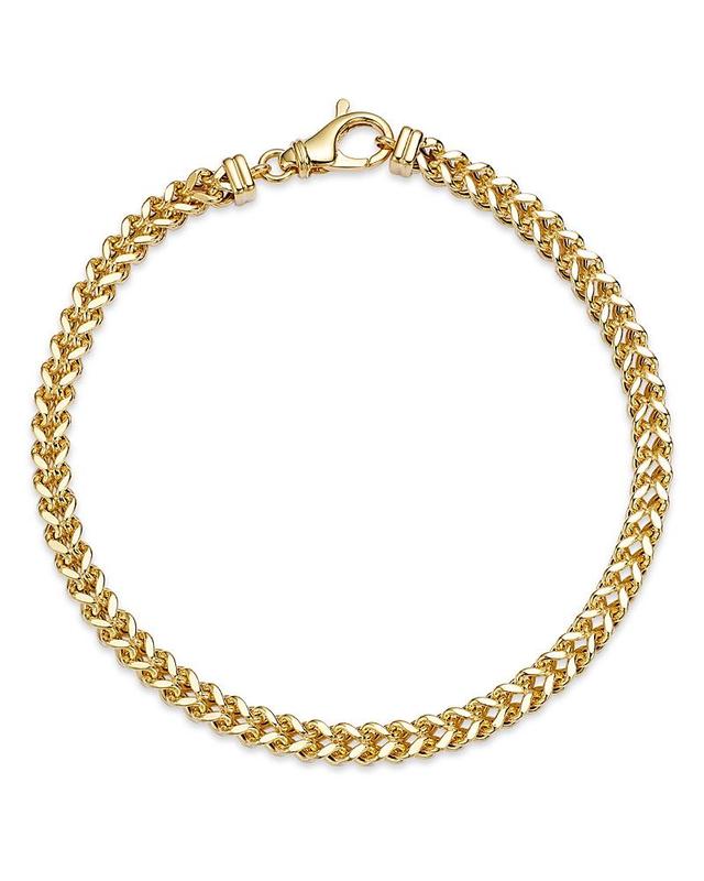 Bloomingdales Fine Collection Mens Square Franco Link Chain Bracelet in 14K Yellow Gold - Exclusive Product Image