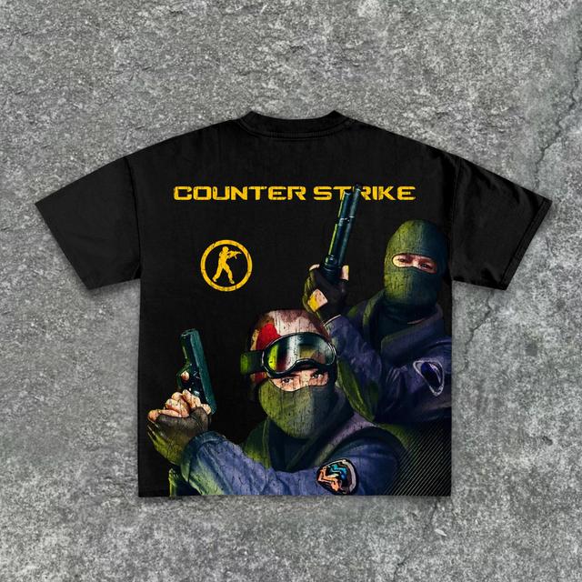 Counter Strike Old Vintage Graphic Print Cotton T-Shirt Product Image