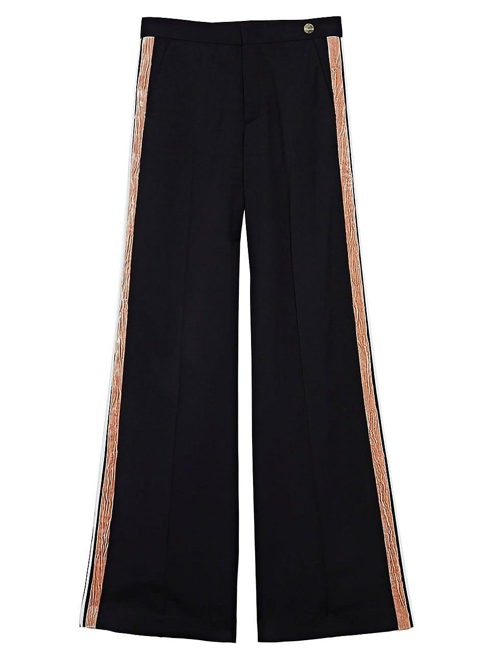 Womens Viva Wide Leg Trousers With Tuxedo Stripe Product Image