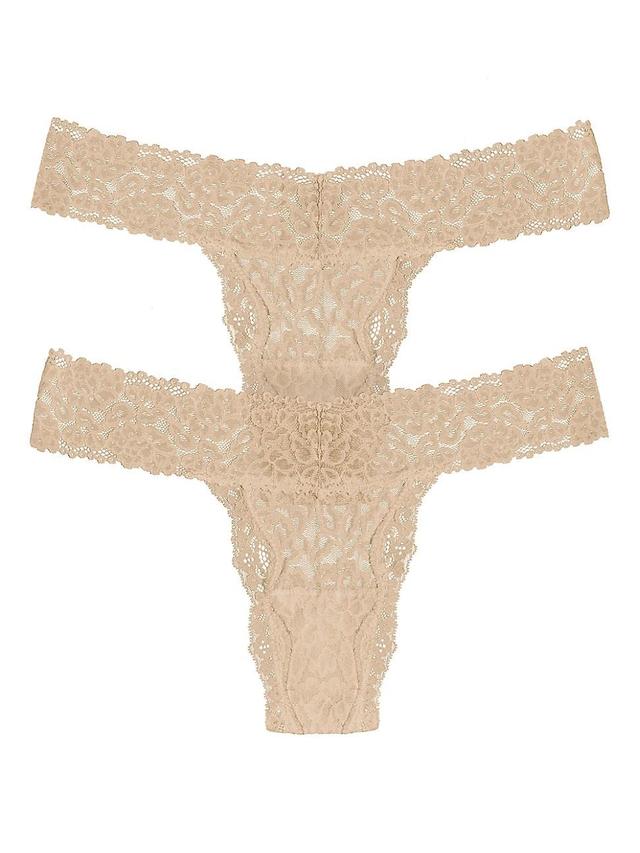 Womens Stretch Lace Thong Set Product Image