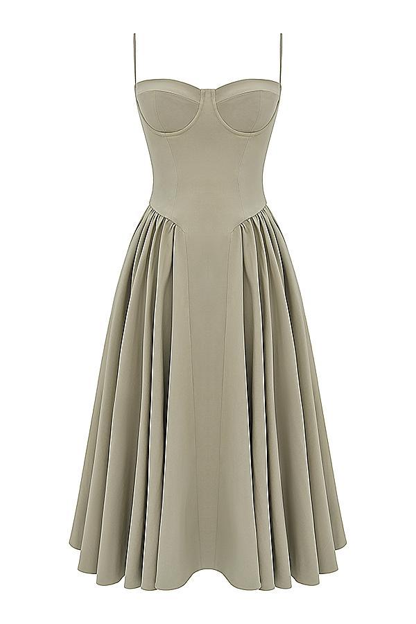 Samaria Taupe Corset Sundress Product Image