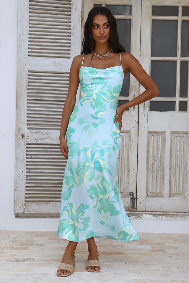 Paradise Dream Maxi Dress Blue Green Product Image