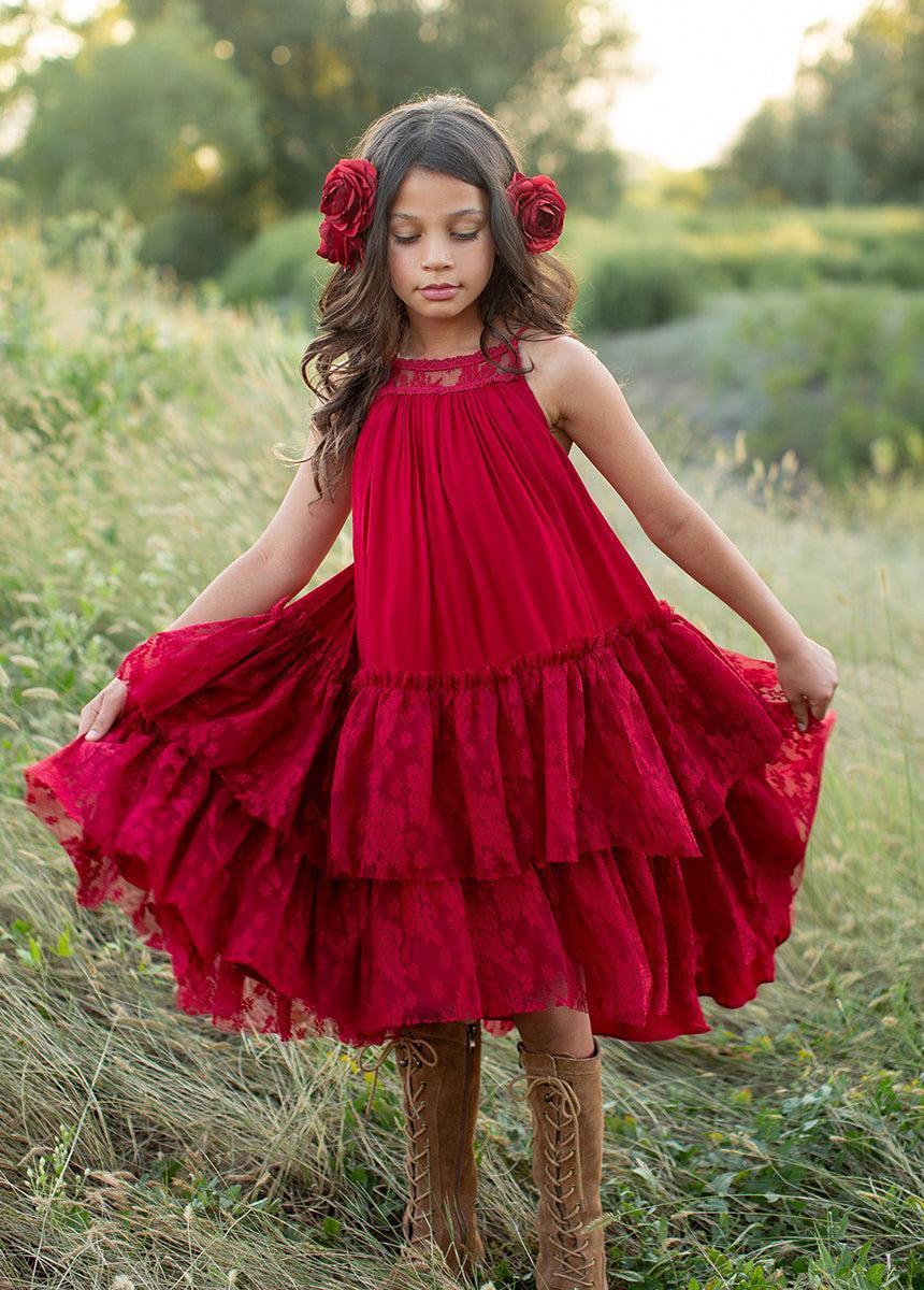 Catrina Dress in Crimson Product Image