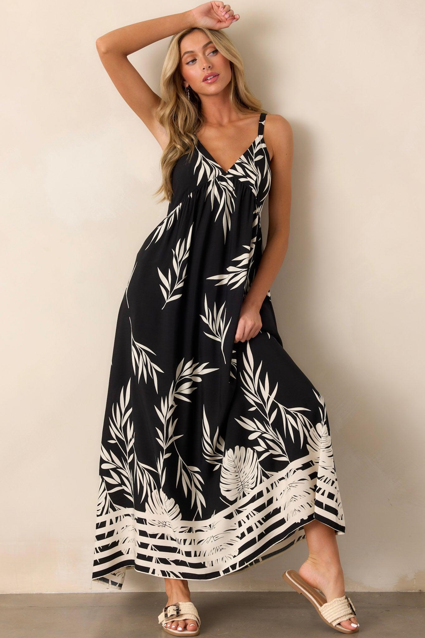 Bohemian Life Black Floral Maxi Dress Product Image