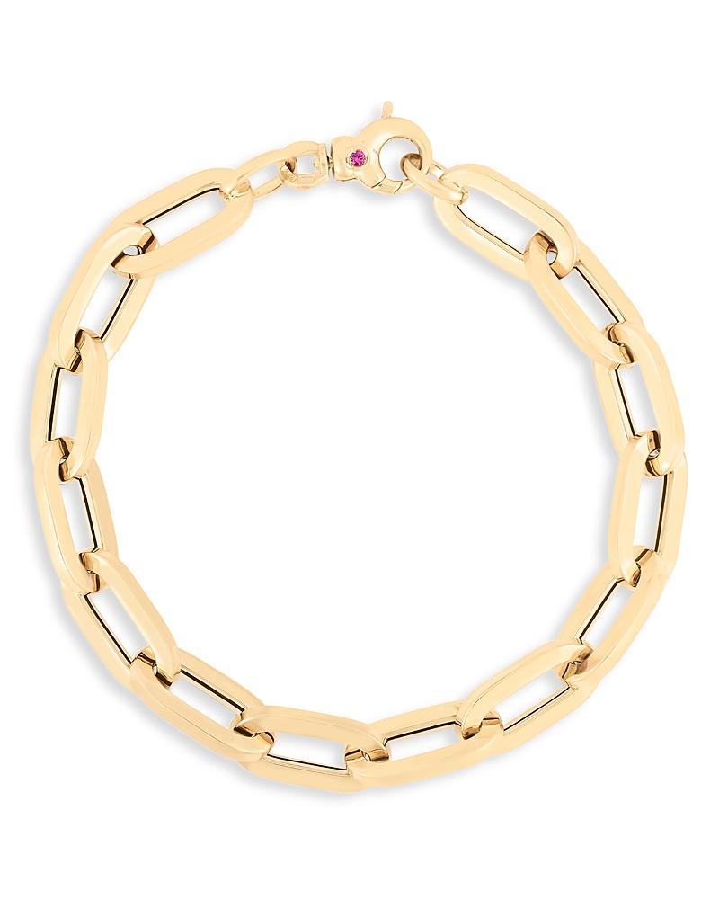 Womens 18K Yellow Gold Flat Oval-Link Chain Bracelet Product Image