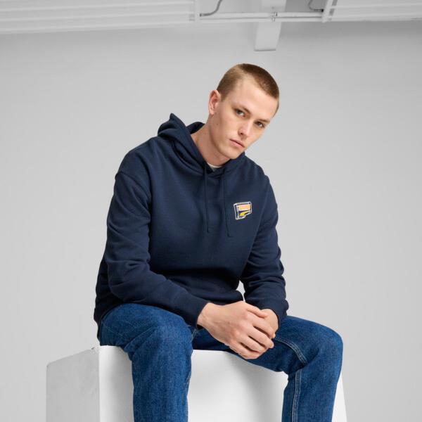 PUMA DOWNTOWN Graphic Hoodie Men in Dark Blue Product Image