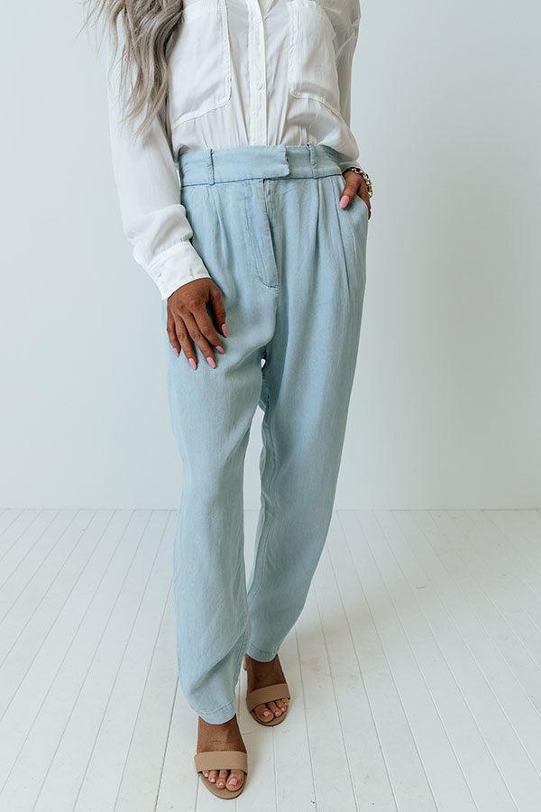 The Junie High Waist Chambray Pants Product Image