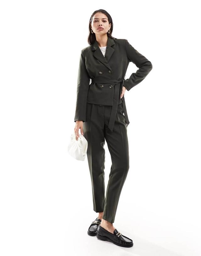 Vero Moda tailored straight leg pants in khaki - part of a set Product Image