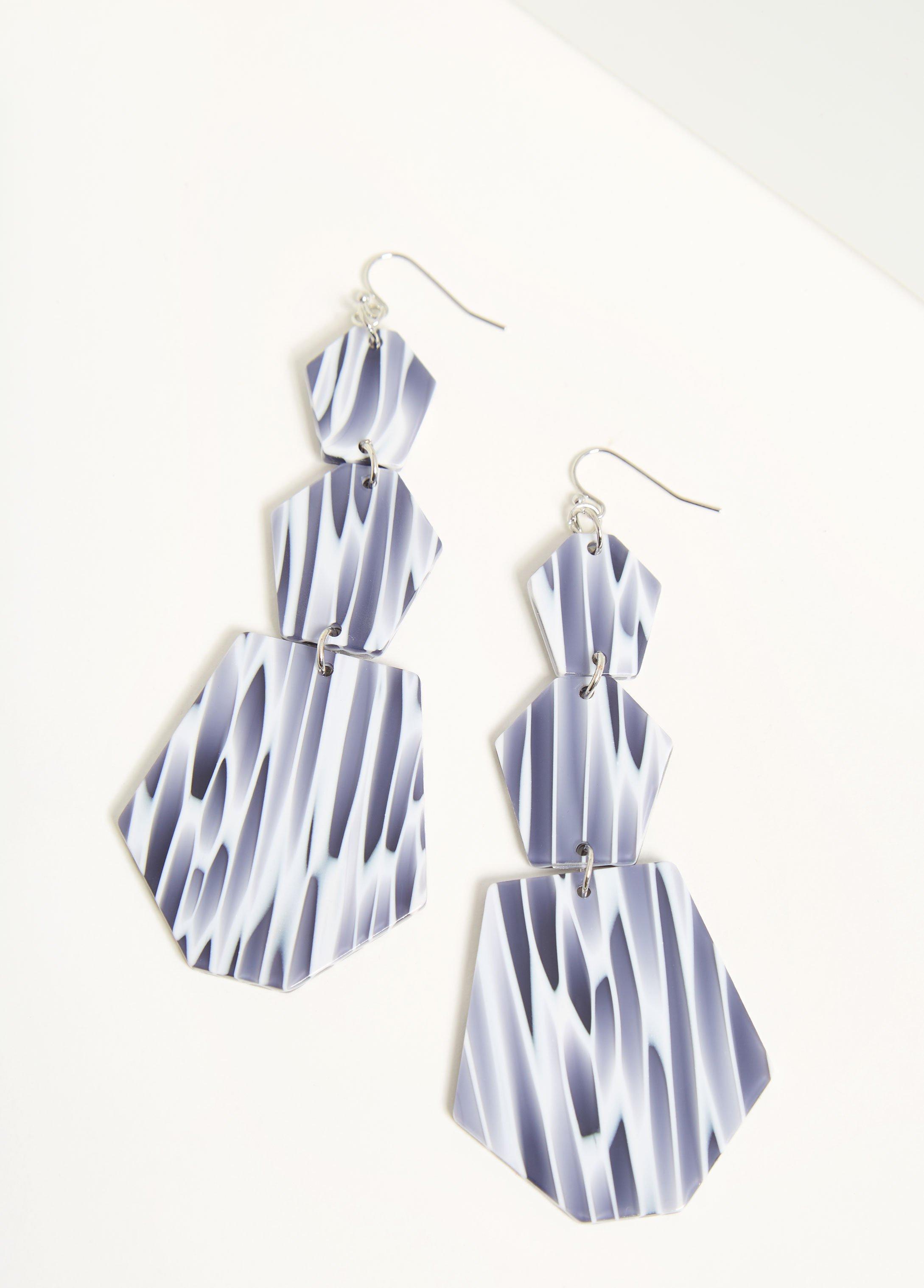 Plus Size Printed Disc Drop Earrings Ashley Stewart Product Image