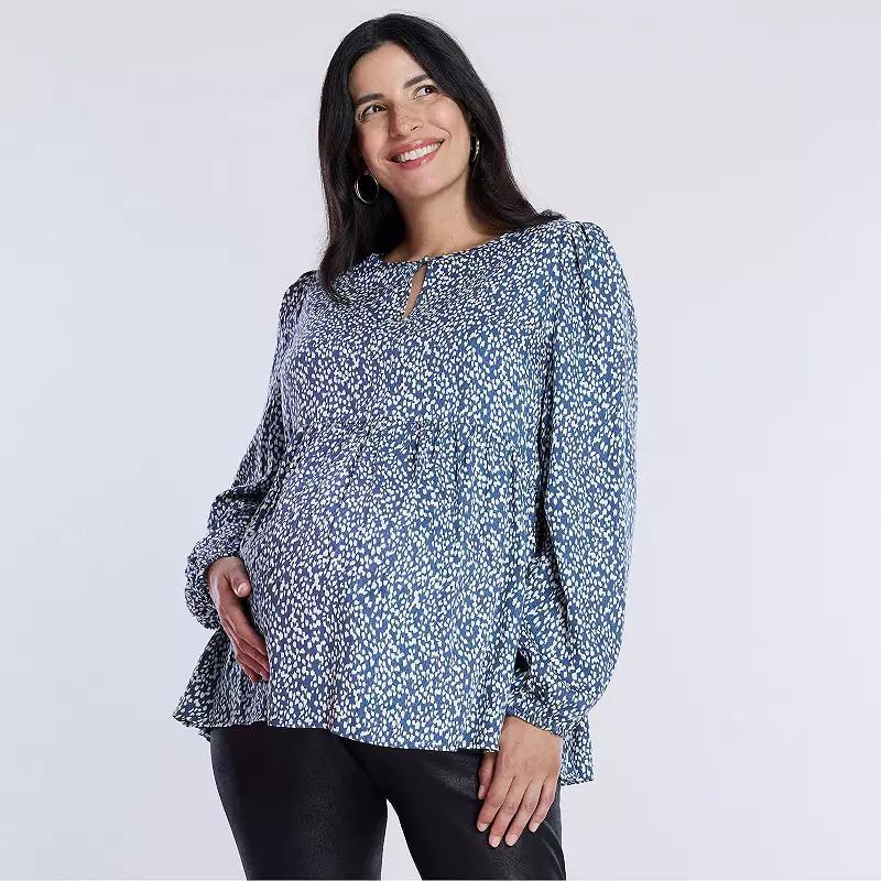 Maternity Motherhood Woven Keyhole Blouse, Womens Product Image