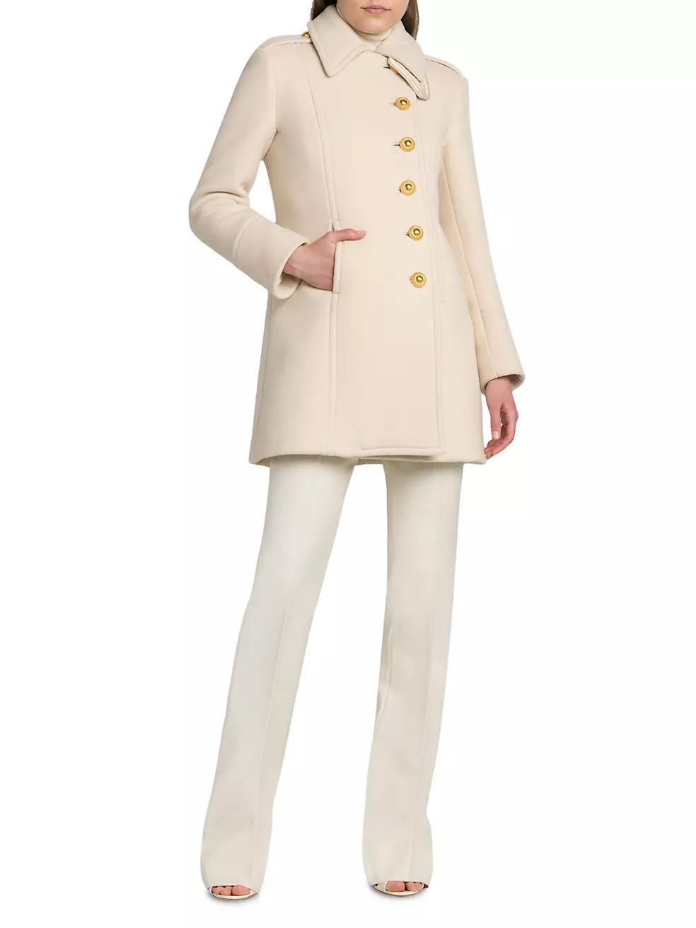 Wool-Cashmere Asymmetric Peacoat Product Image