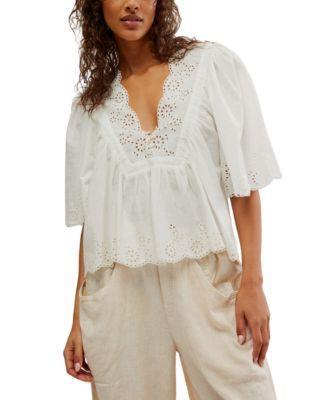 Women's Costa Eyelet Embroidered Cotton Top Product Image