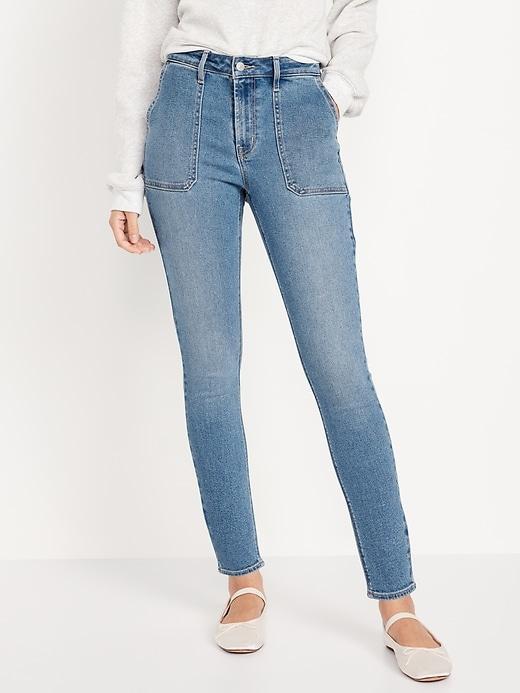 High-Waisted Rockstar Super-Skinny Jeans Product Image