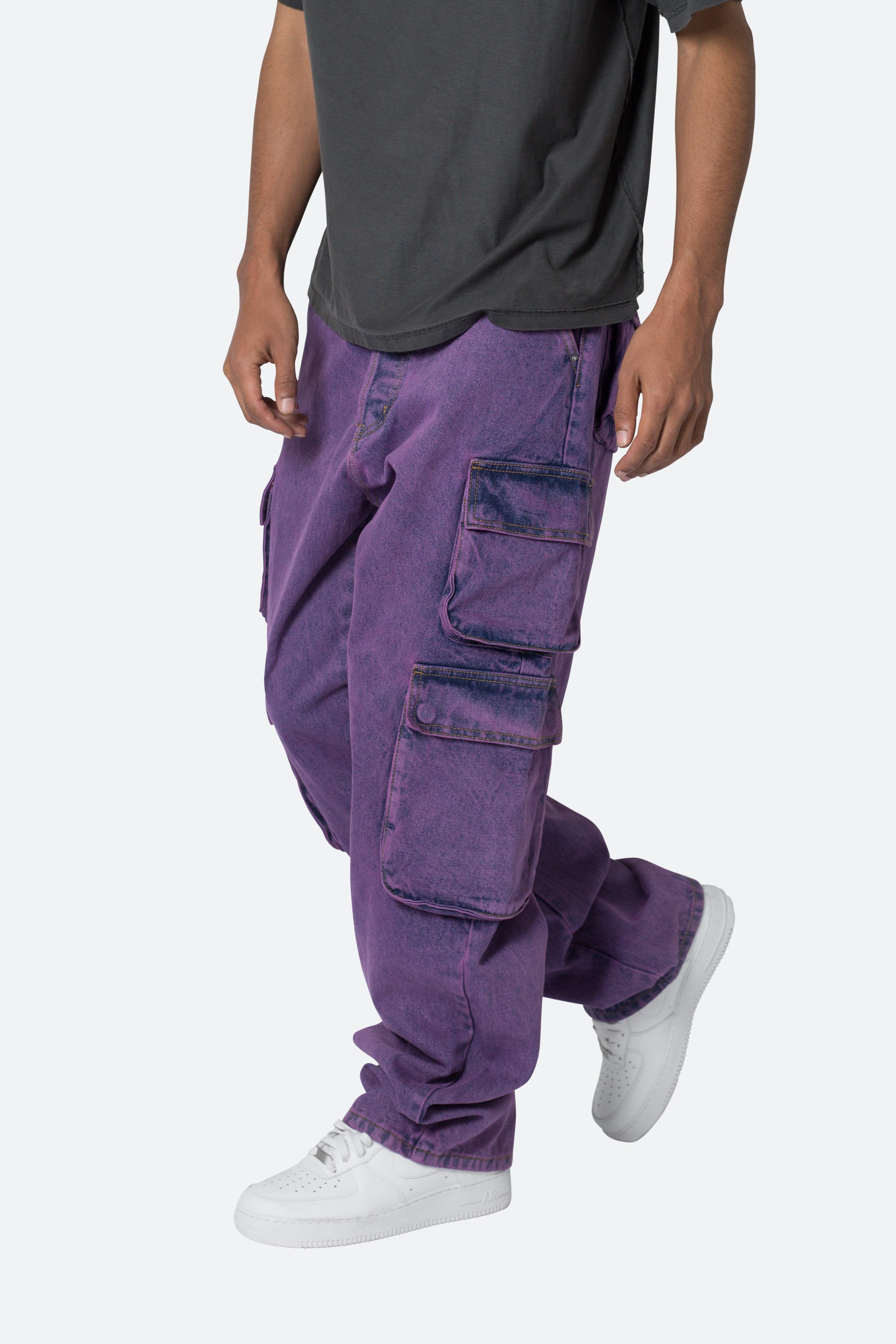 V580 Baggy Cargo Pants - Purple Product Image