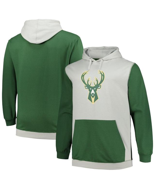 Mens Fanatics Branded Hunter Green/Silver Milwaukee Bucks Big & Tall Primary Arctic Pullover Hoodie Multicolor Product Image