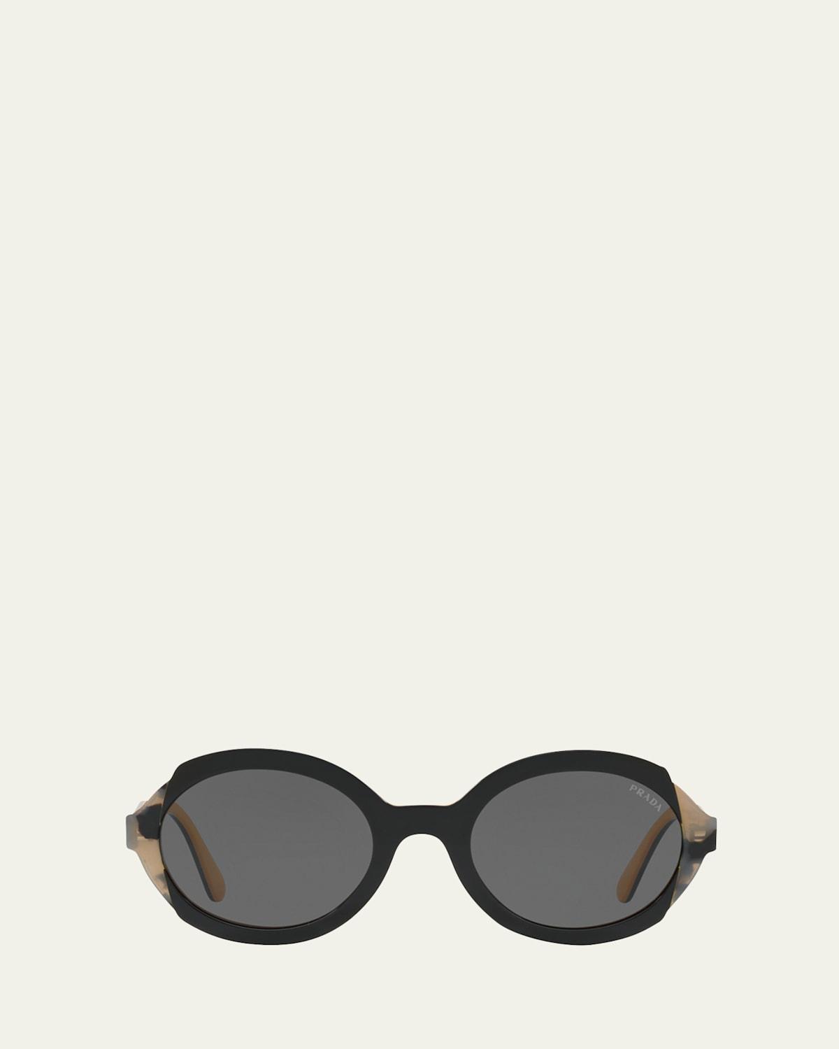 Prada Mirrored Acetate Sunglasses - BLACK / HAVANA Product Image