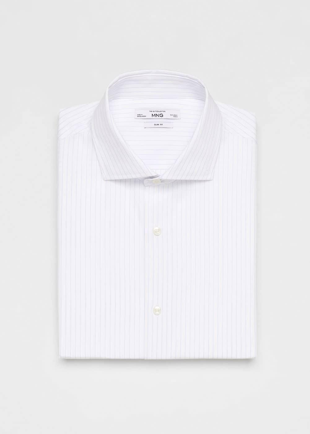 MANGO MAN - Slim-fit micro-print twill suit shirt whiteMen Product Image