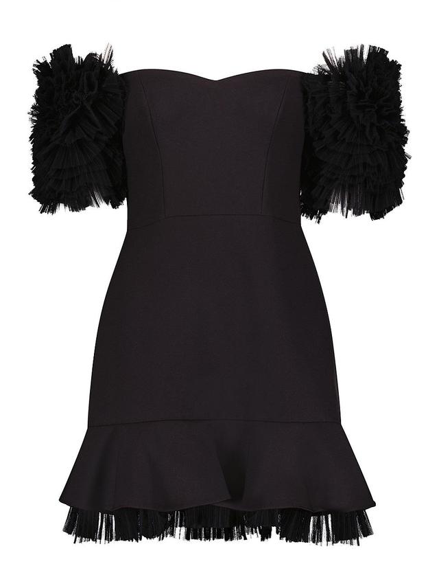 Womens Off-The-Shoulder Ruffled Minidress Product Image