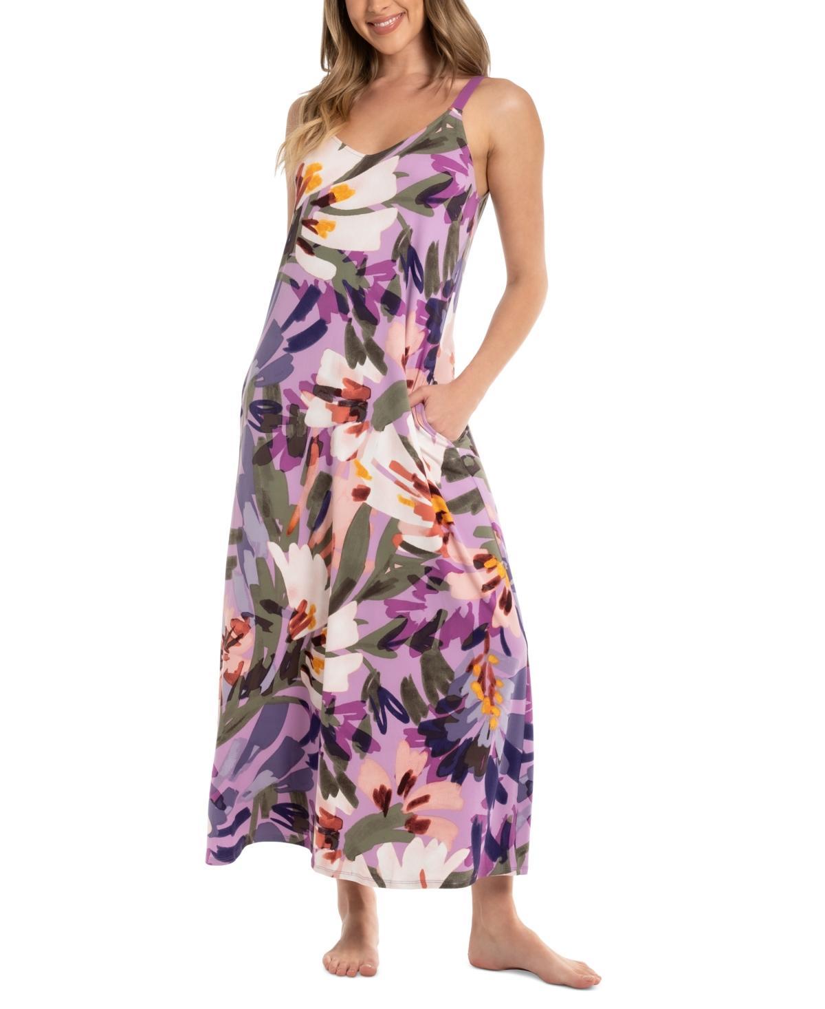 Linea Donatella Womens Printed Sleeveless Nightgown Product Image