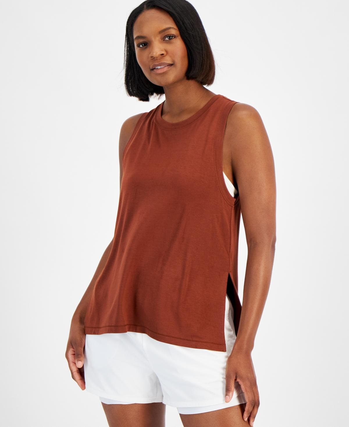 Id Ideology Womens Flowy Side-Slit Knit Tank Top, Created for Macys Product Image