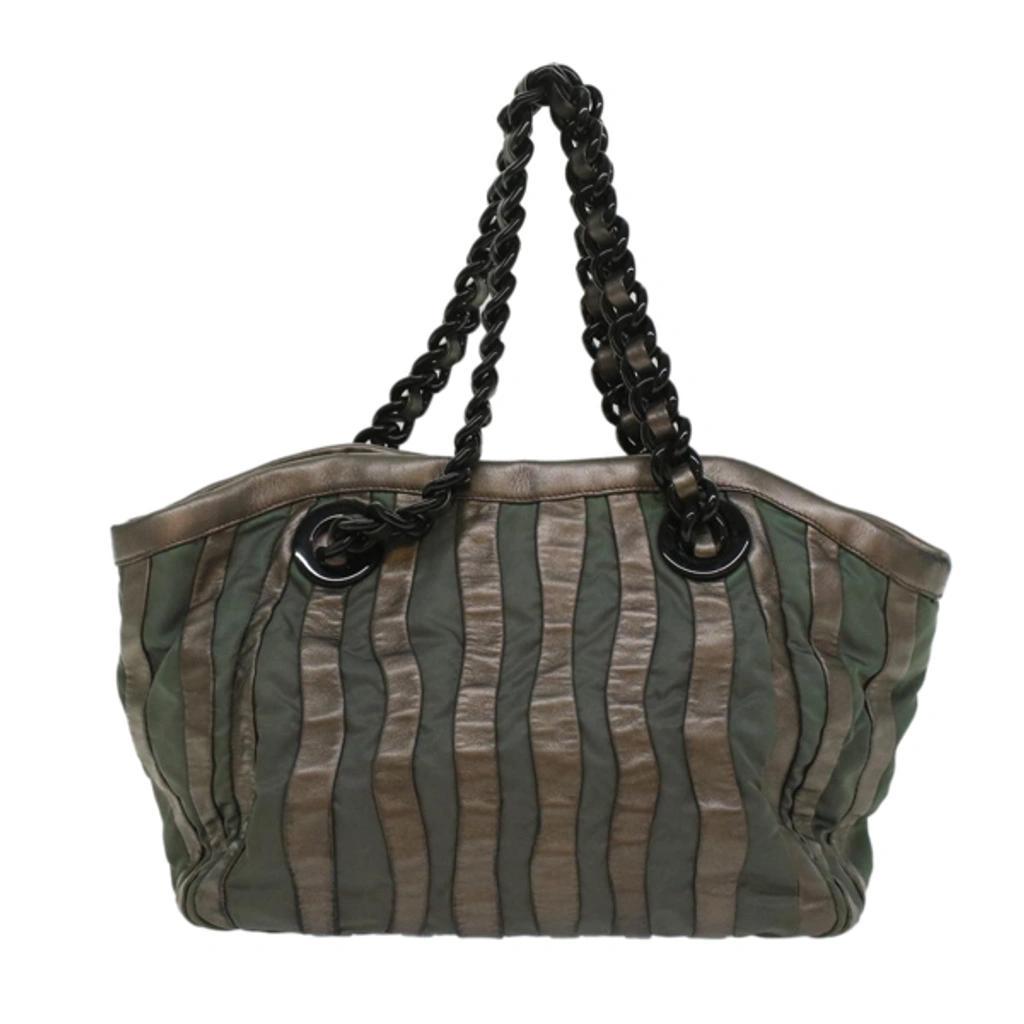 Tessuto Khaki Leather Shoulder Bag () Product Image