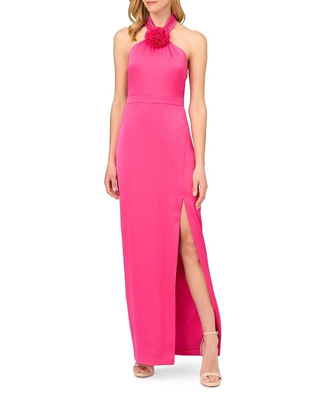 Aidan Mattox Satin Halter Gown Product Image