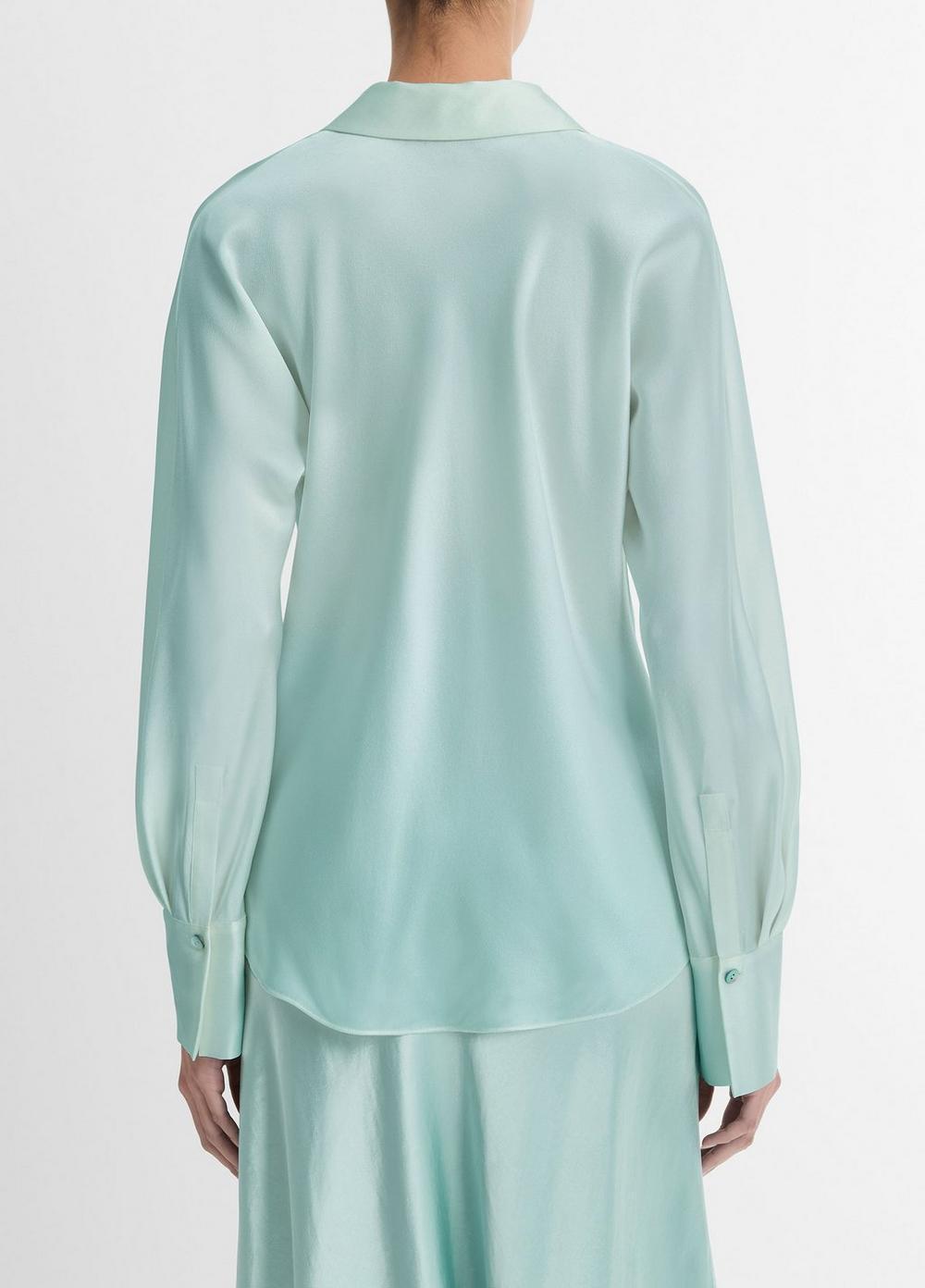 Silk Bias Long-Sleeve Blouse Product Image