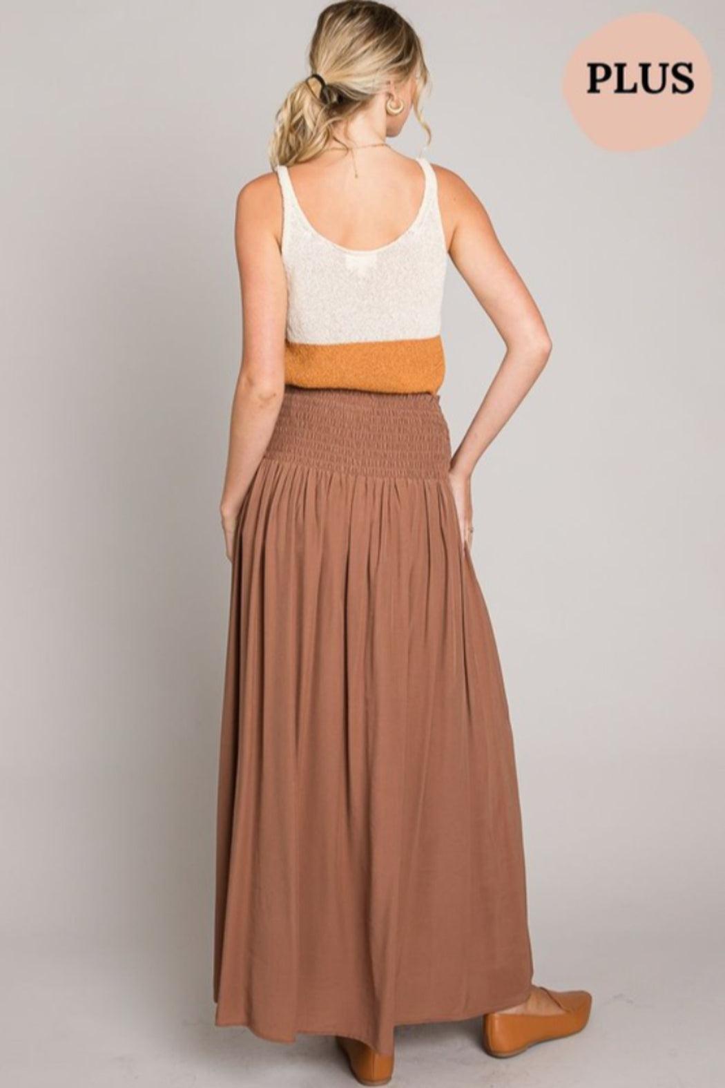 Plus Size Smocked Wait Maxi Skirt Product Image