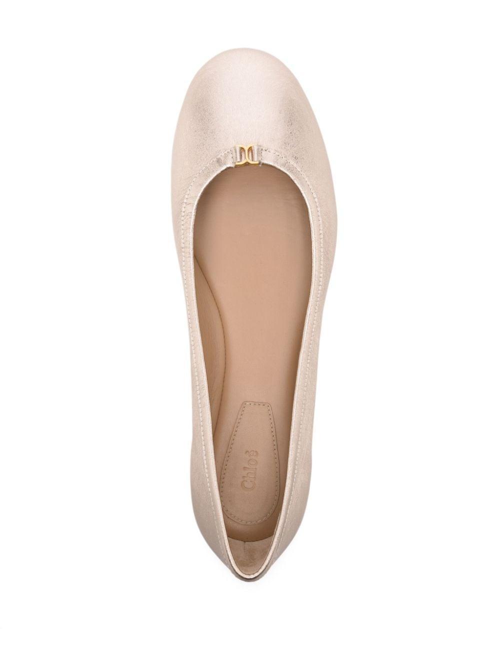 Marcie Metallic Leather Ballerina Flats In Leather Sole Product Image