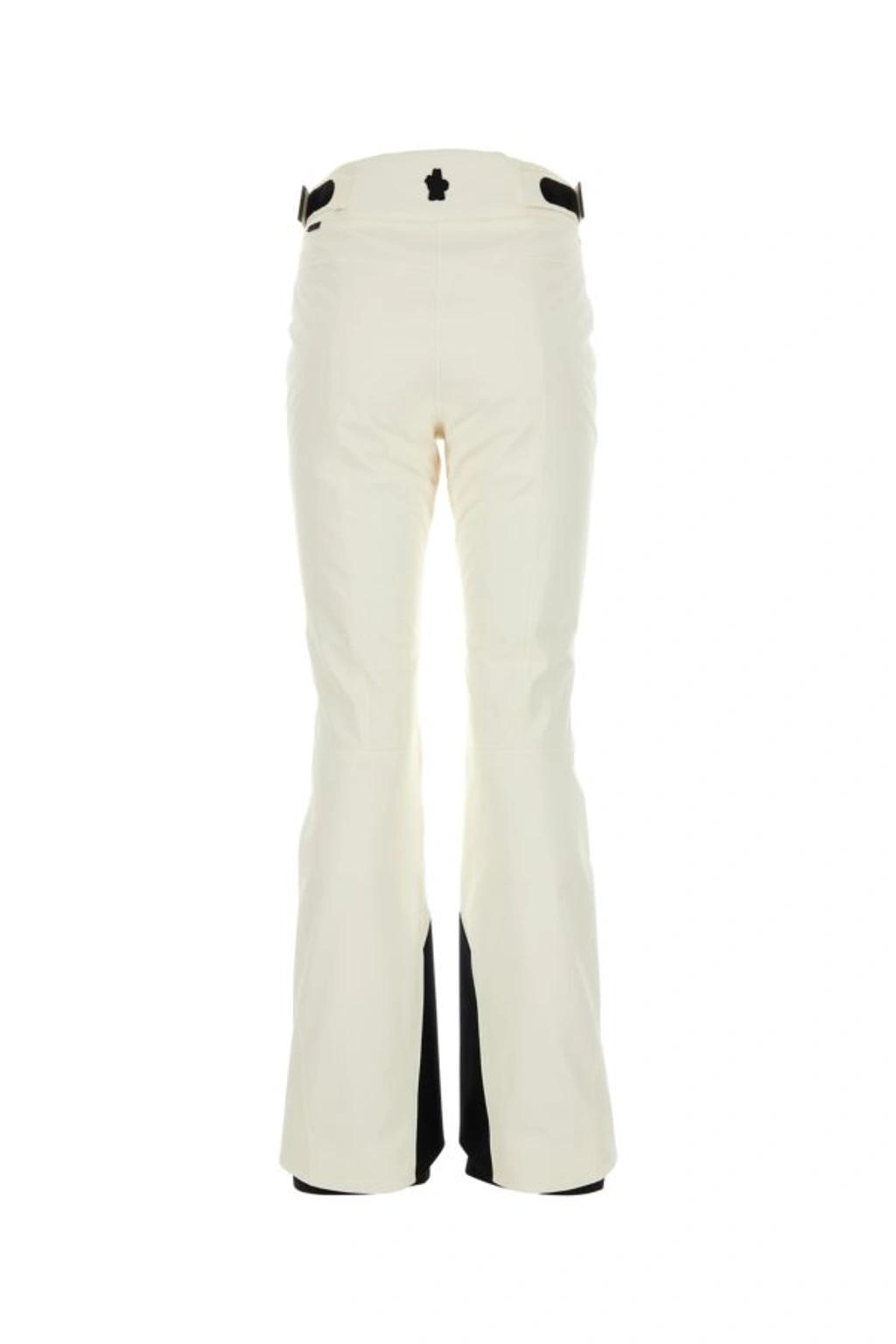 MONCLER Belted Contrast Ski Trousers In White Product Image