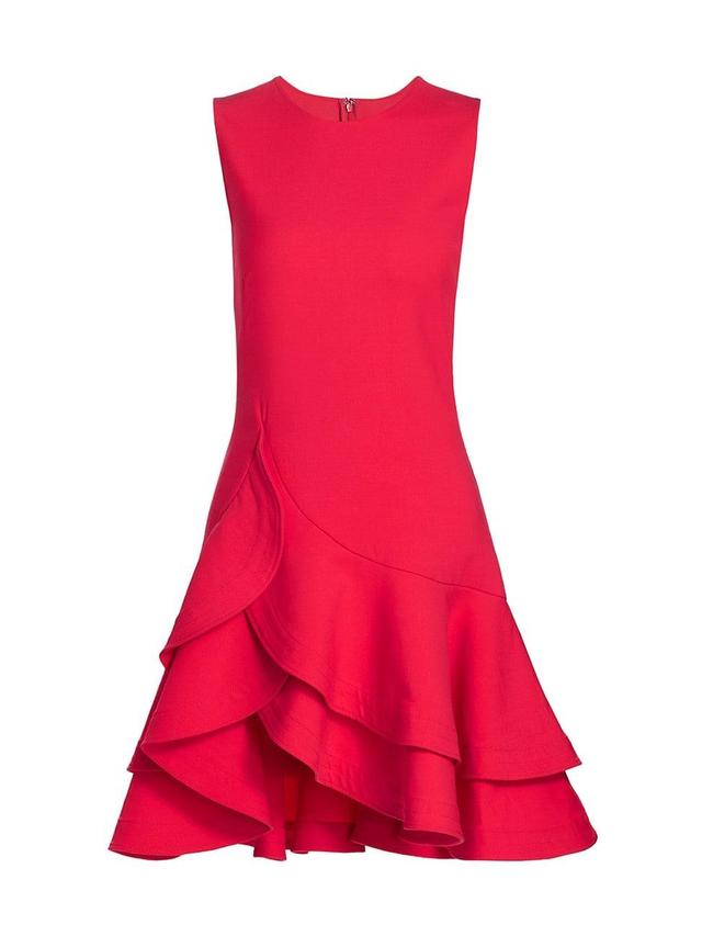 Oscar de la Renta Tiered Ruffle Sleeveless Dress Product Image