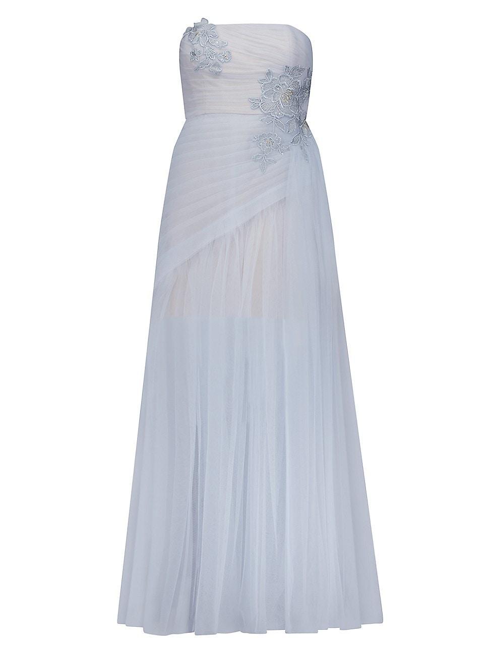 Womens Strapless Tulle Gown Product Image