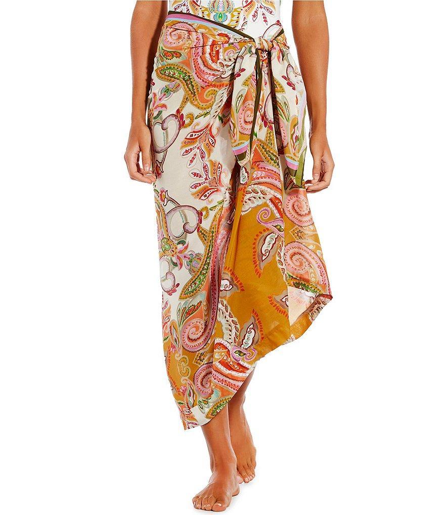 Antonio Melani Scarf Print Classic Tie Pareo Sarong Swimsuit Cover-Up Product Image