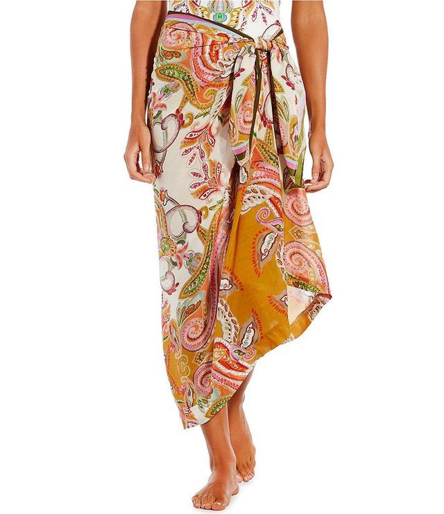 Antonio Melani Scarf Print Classic Tie Pareo Sarong Swimsuit Cover-Up Product Image