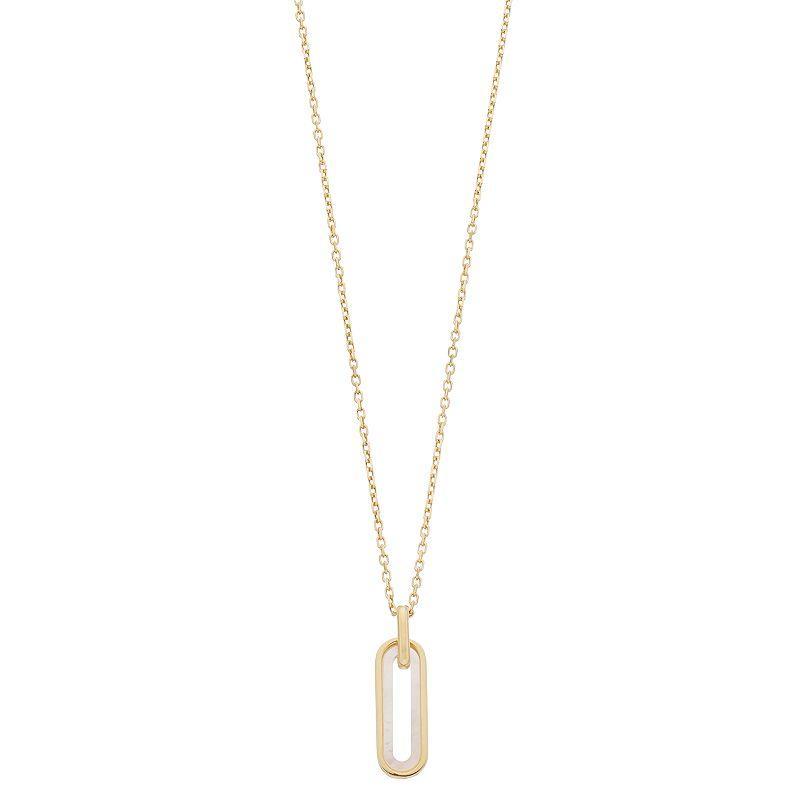 Au Naturale 14k Gold Mother-of-Pearl Paper Clip Necklace, Womens Yellow Product Image