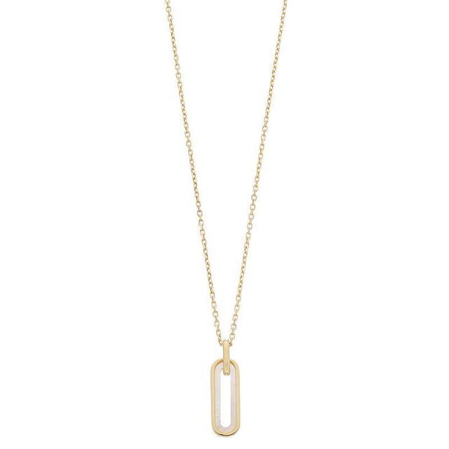 Au Naturale 14k Gold Mother-of-Pearl Paper Clip Necklace, Womens Yellow Product Image