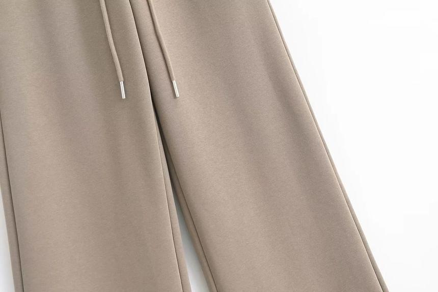 High Rise Plain Wide Leg Pants Product Image