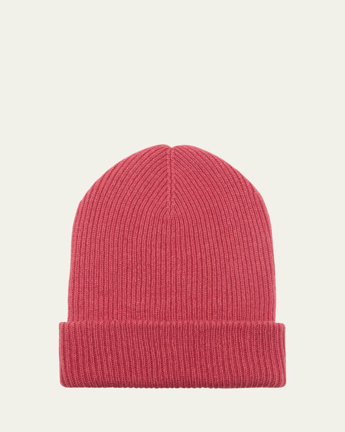 Mens Cashmere Rib-Knit Beanie Hat Product Image