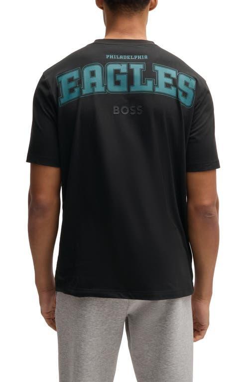 HUGO BOSS Boss X Nfl Stretch-cotton T-shirt With Special Branding In Eagles Product Image