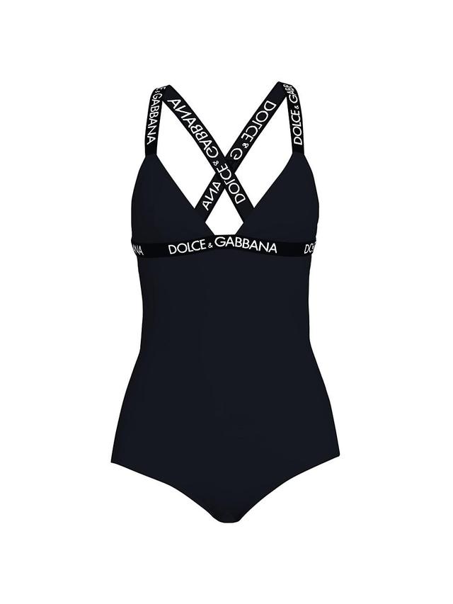 Womens Logo-Strap One-Piece Swimsuit Product Image