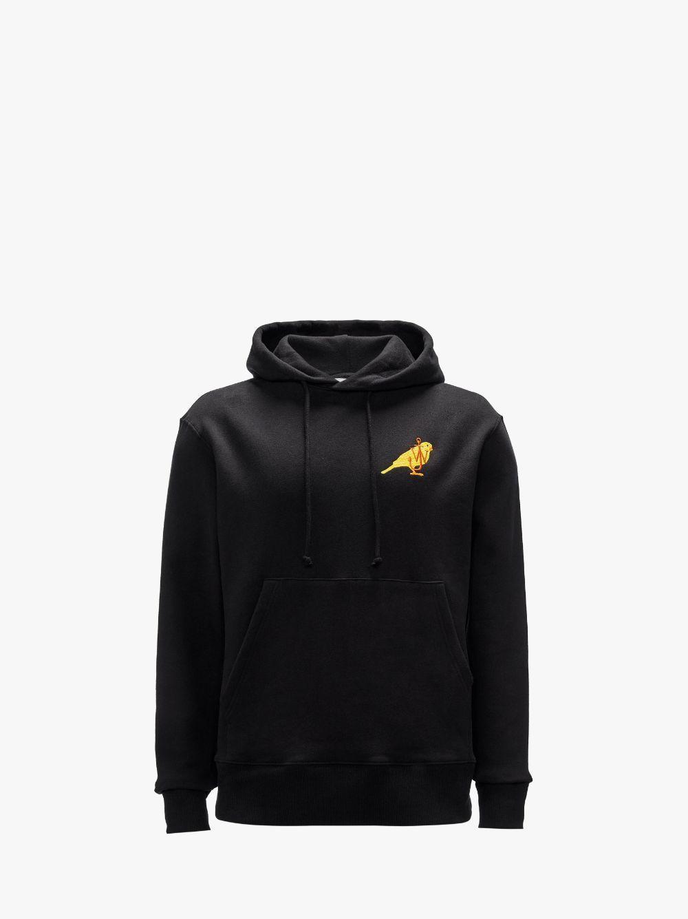 HOODIE WITH CANARY EMBROIDERY in black | JW Anderson US  Product Image