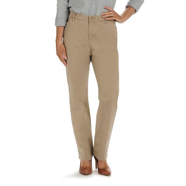 Womens Lee Relaxed Fit Straight-Leg Twill Pants Med Brown Product Image