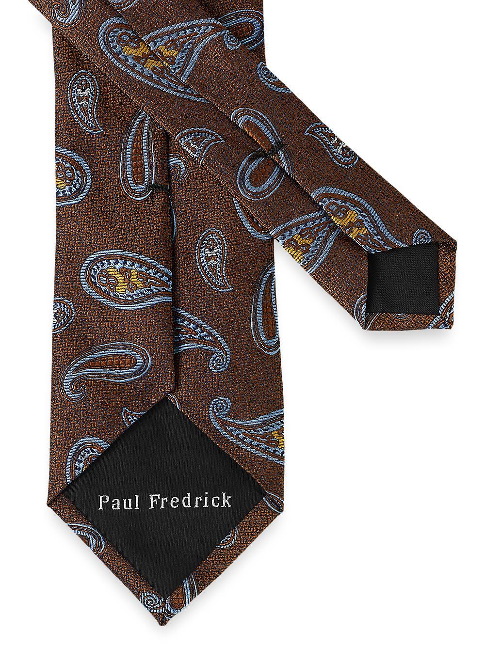 Paisley Woven Silk Tie - Brown Product Image