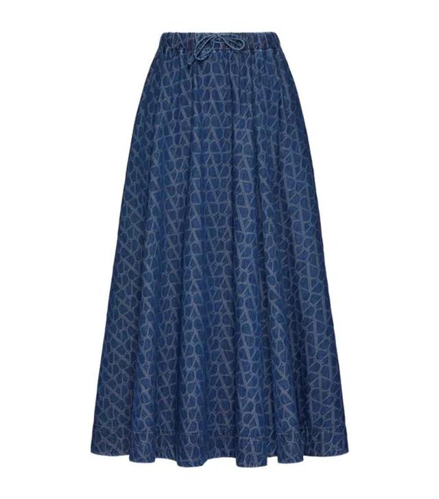 Vlogo Cotton Skirt In Blue Product Image