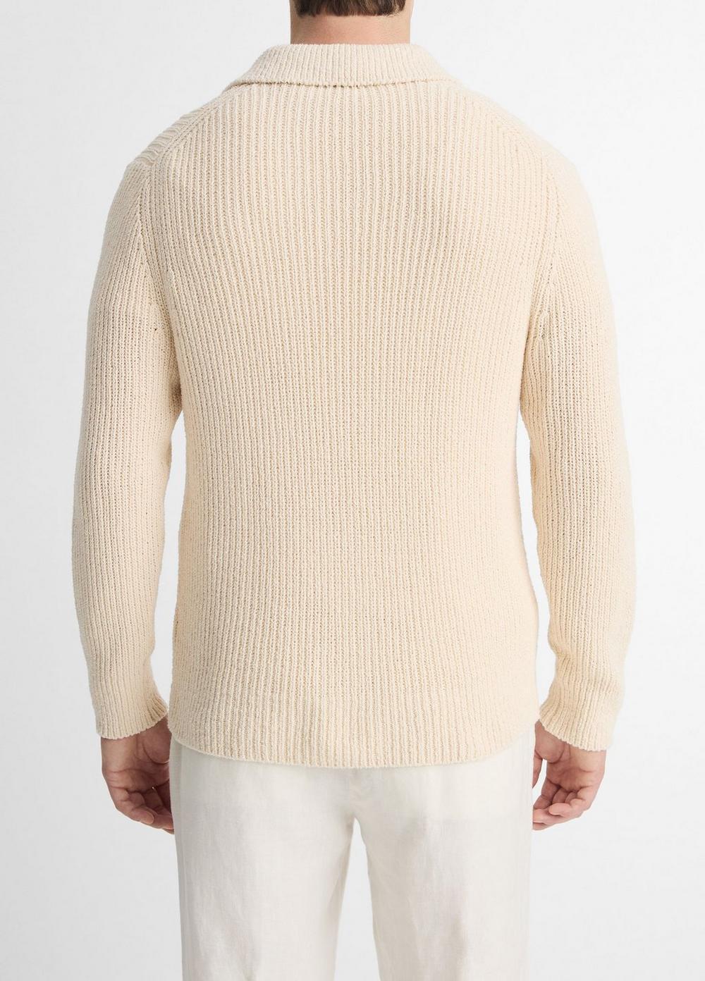 Italian Cotton-Blend Shaker Polo Sweater Product Image