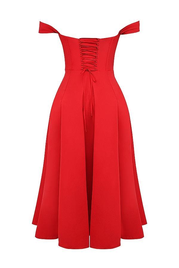 Saira Scarlet Midi Sundress Product Image